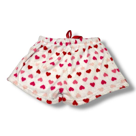Pillow Talk Heart Print Pajama Shorts Intimates Sleepwear Sz S White Pink - Picture 3 of 5